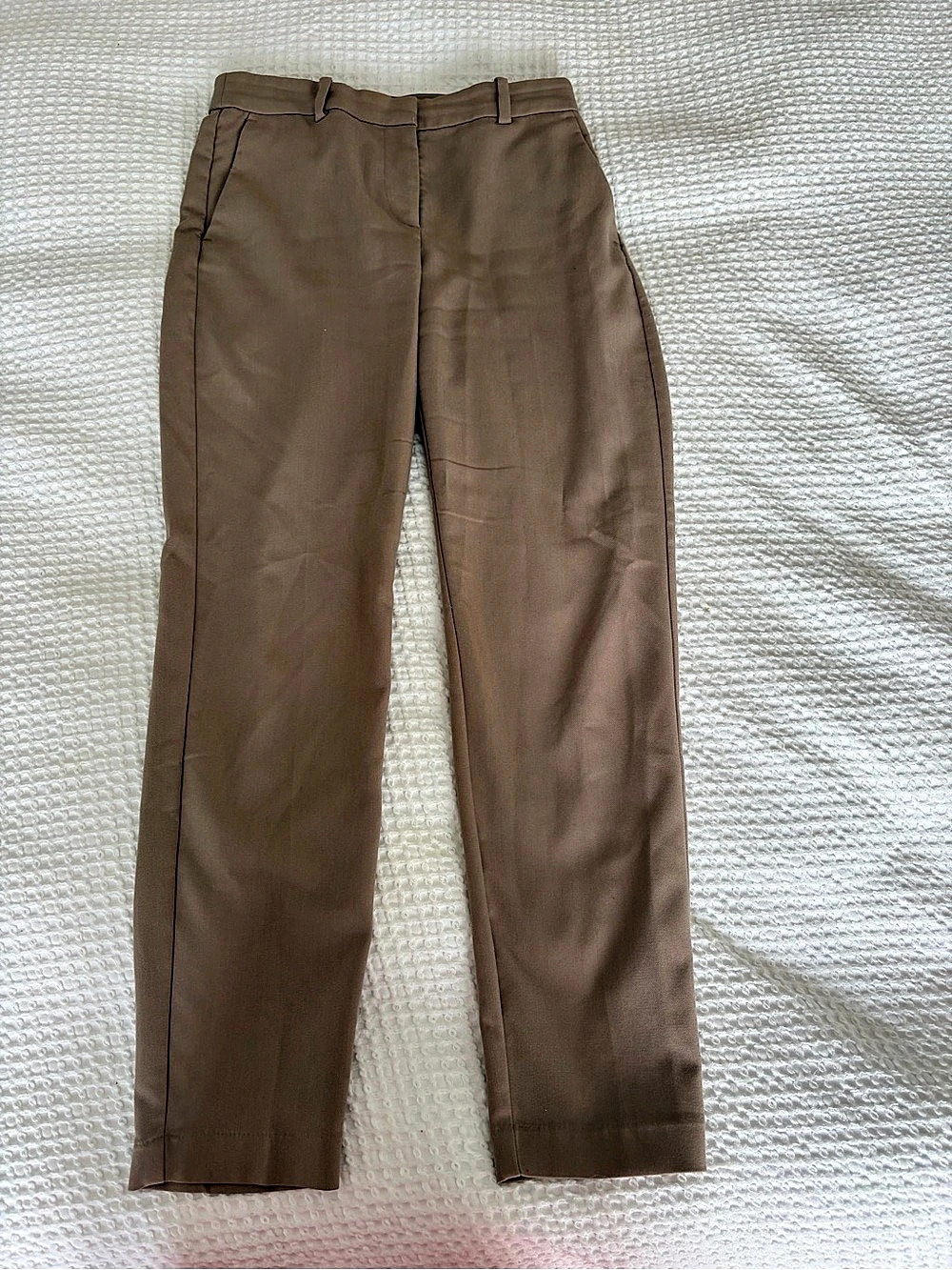 H&M Light Brown Straight Leg Trousers Size Medium